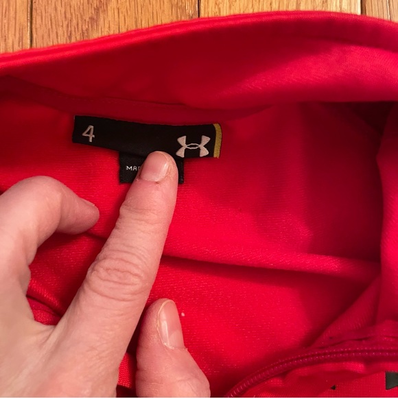 Little boys under armour red track jacket/ athletic zip up. Size 4. - Picture 2 of 4